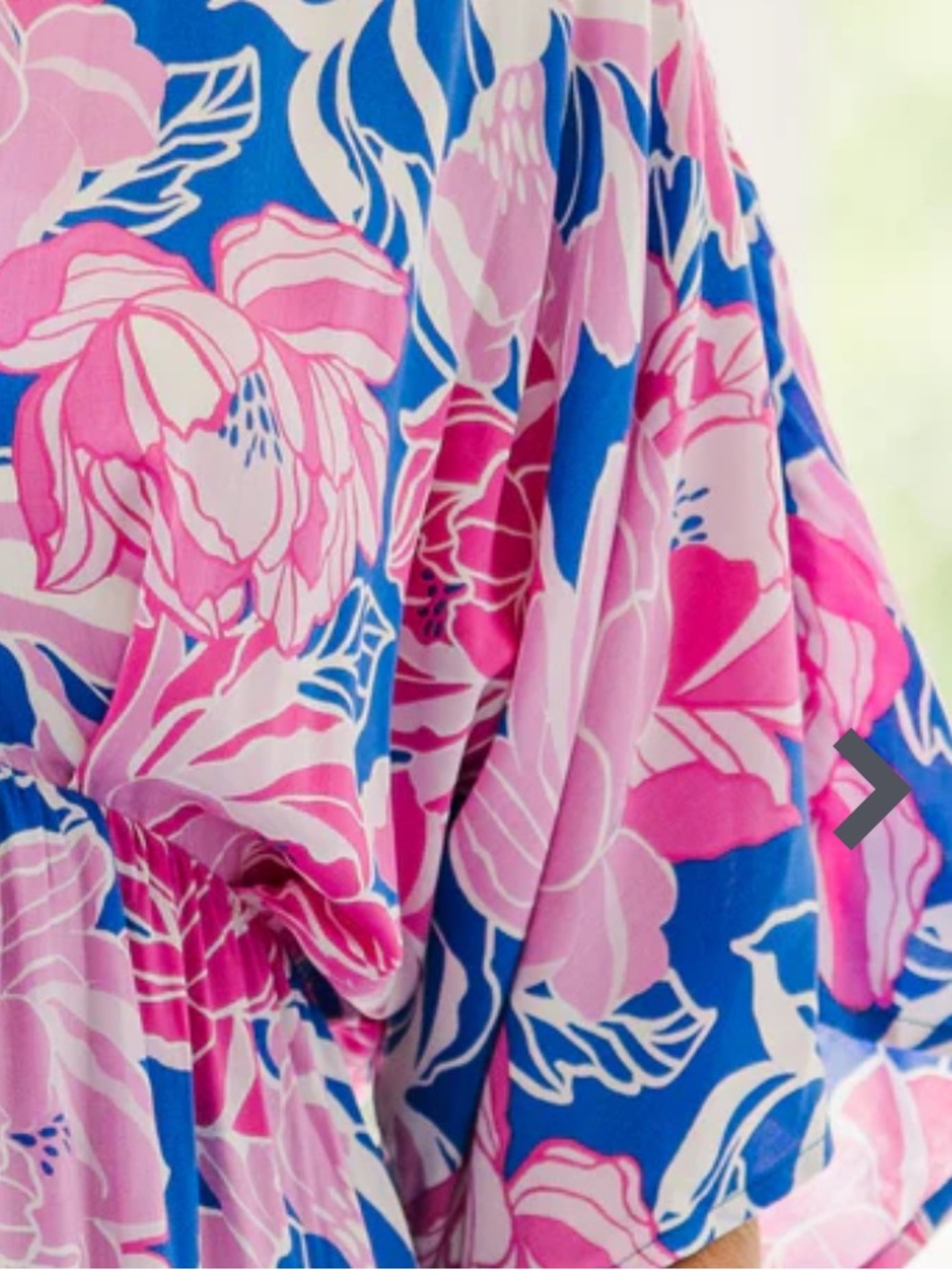 Entro Floral V-Neck Flutter Sleeve Maxi Dress Blue/Pink Size XL NWT - Picture 9 of 12